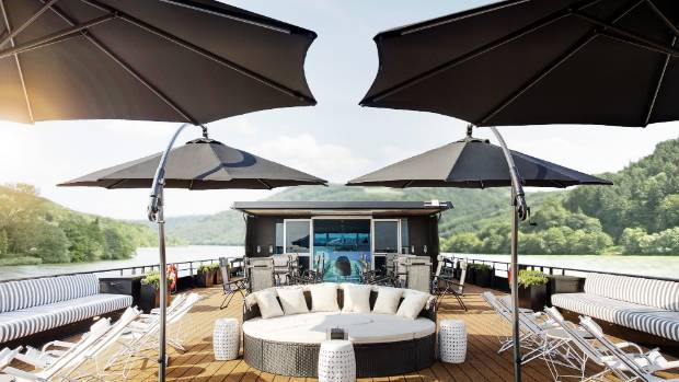 The rooftop deck on U by Uniworld's The A resembles a beach club.