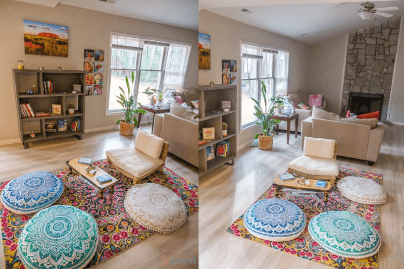 cool home meditation space