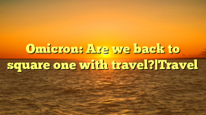 Omicron: Are we back to square one with travel?|Travel