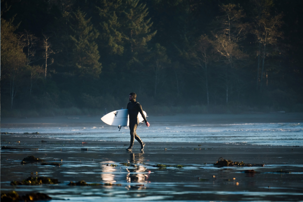 Surfing in Tofino, Vancouver Island, BC