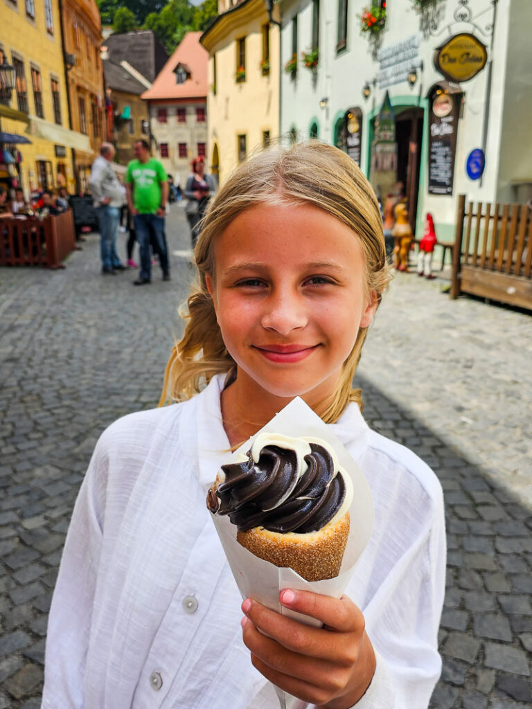 Girl holding an ice cream