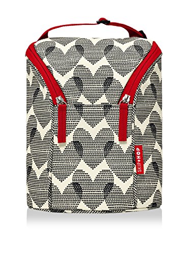 Skip Hop Grab-and-Go Insulated Double Bottle Bag, Hearts